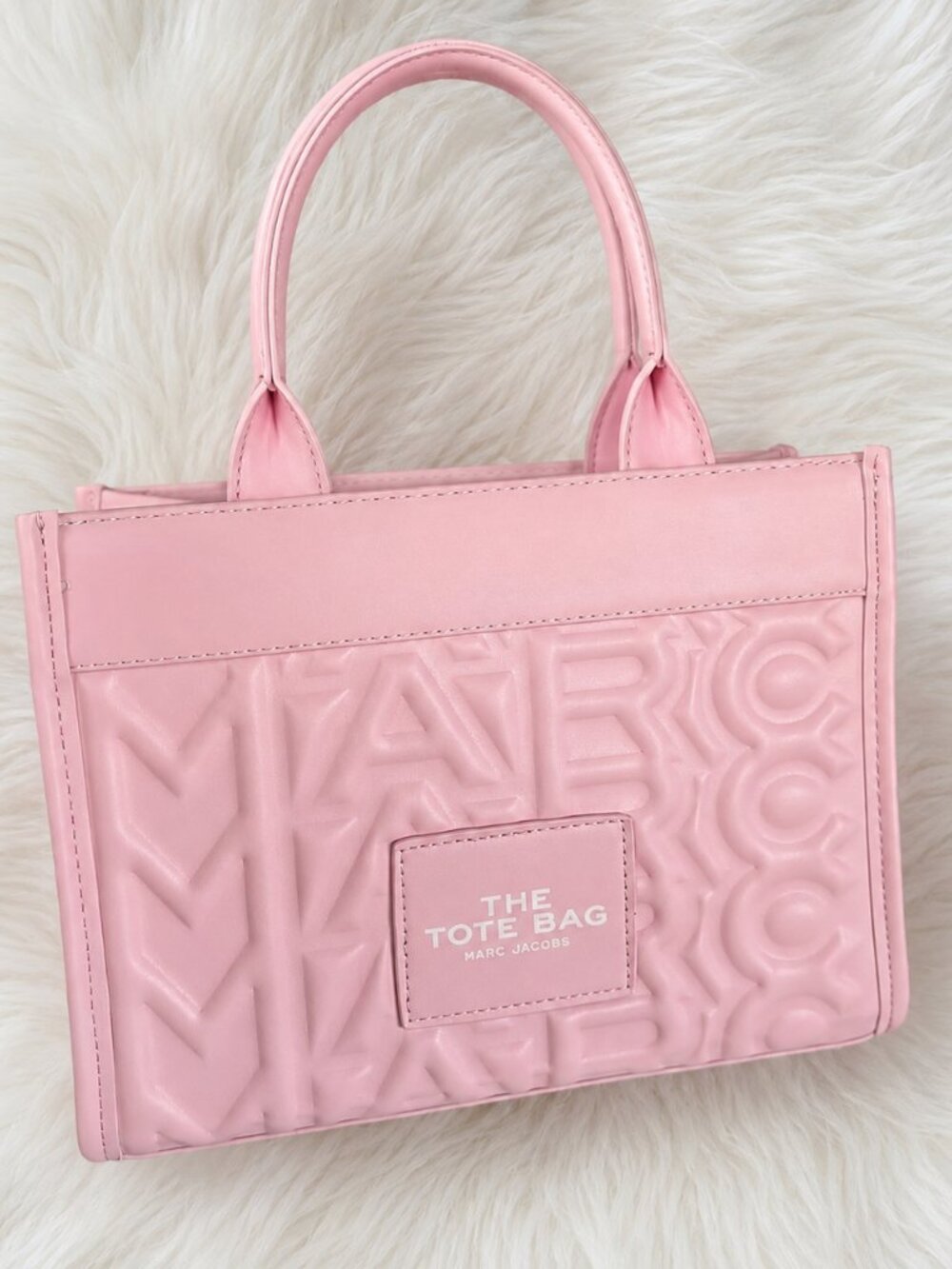 Marc Jacobs The Tote Bag Pink Embossed Mini Tote